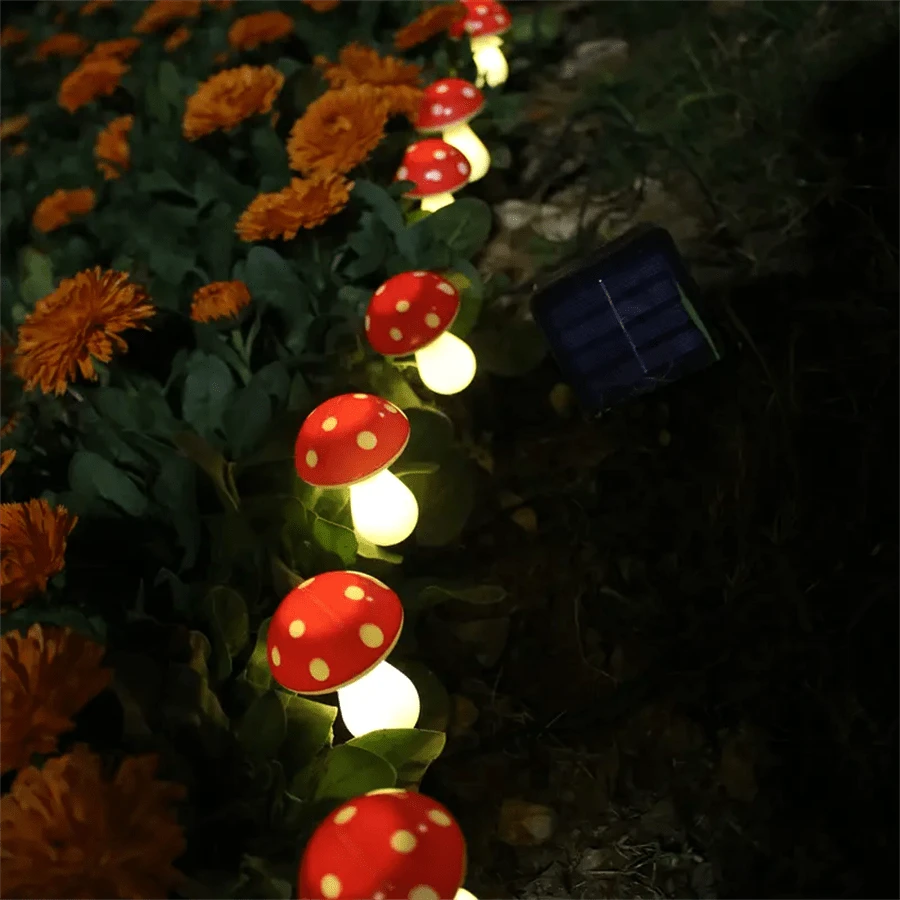 GlowShroom™ Solar-Lichterkette in Pilzform