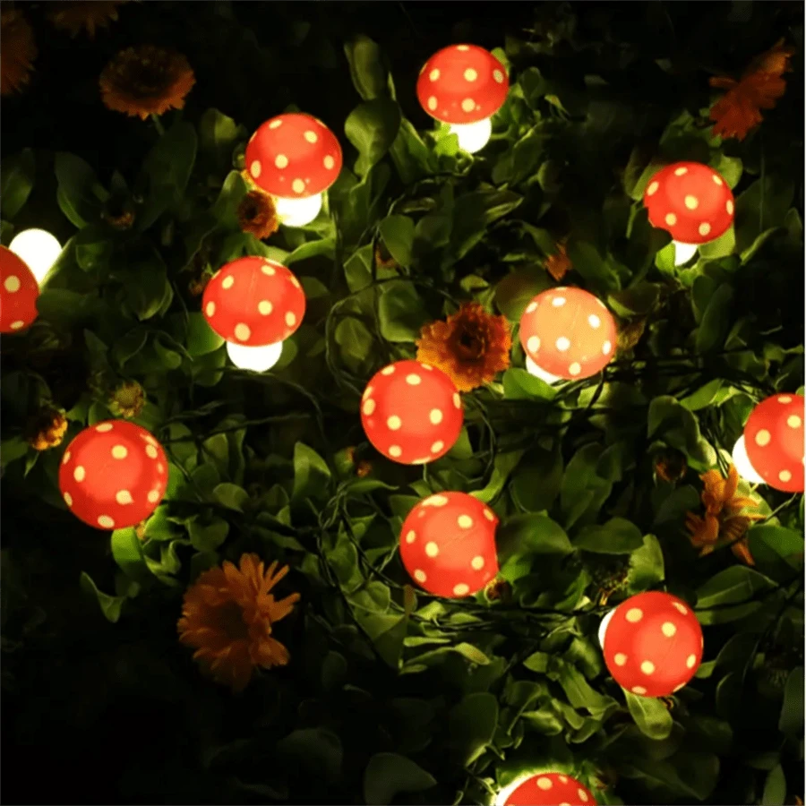 GlowShroom™ Solar-Lichterkette in Pilzform