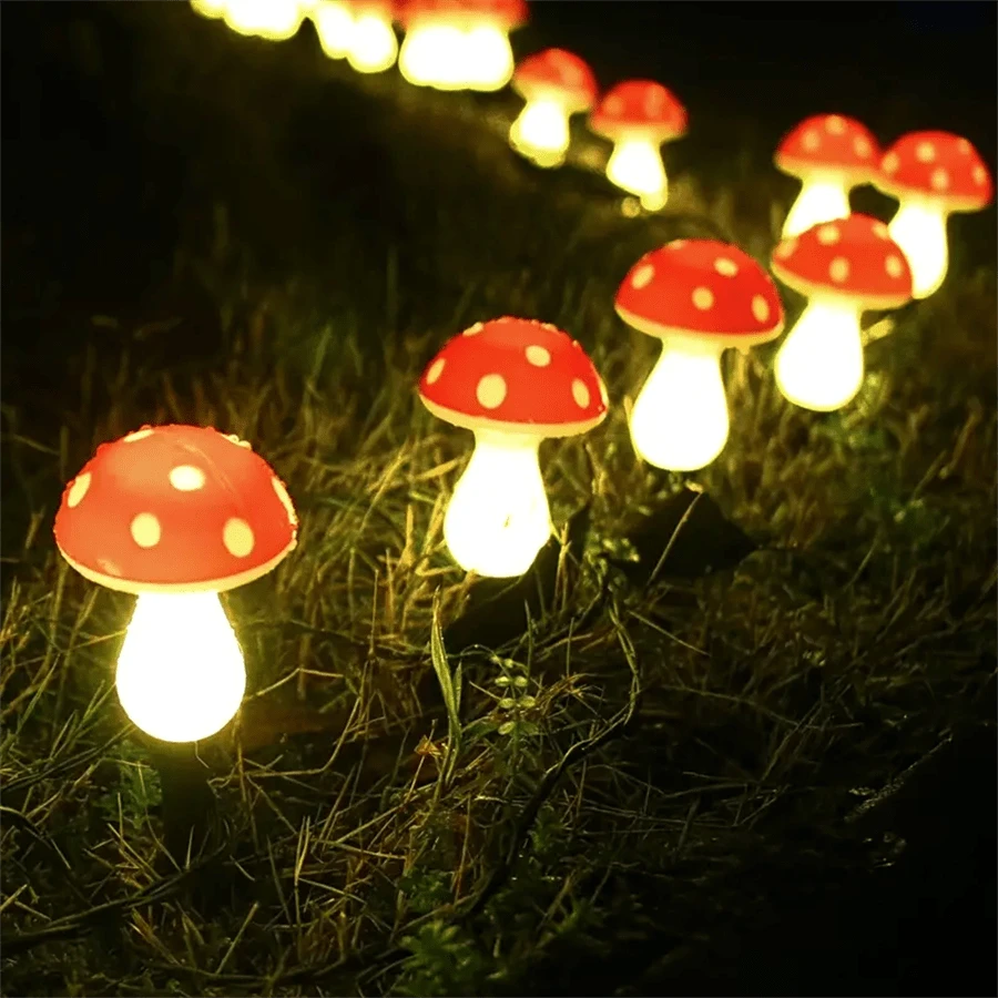 GlowShroom™ Solar-Lichterkette in Pilzform