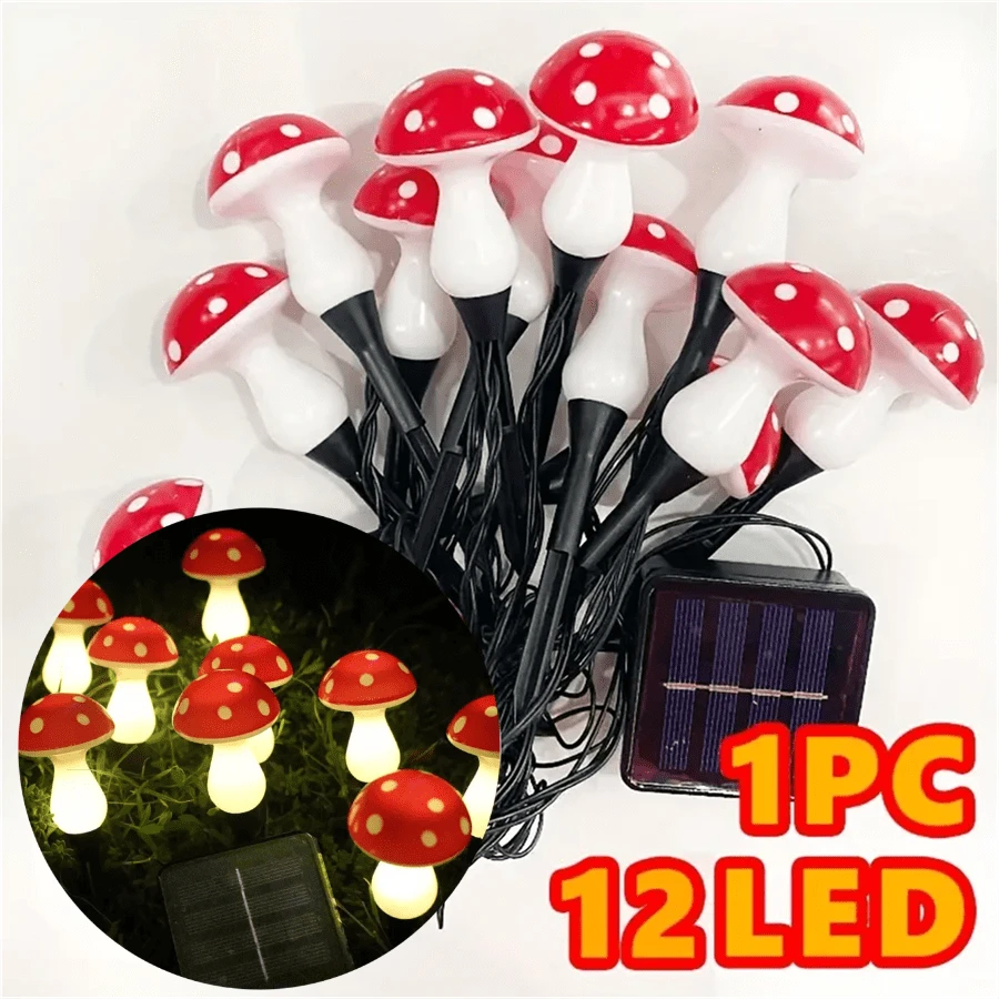 GlowShroom™ Solar-Lichterkette in Pilzform