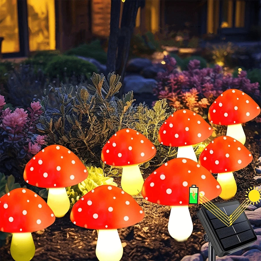 GlowShroom™ Solar-Lichterkette in Pilzform
