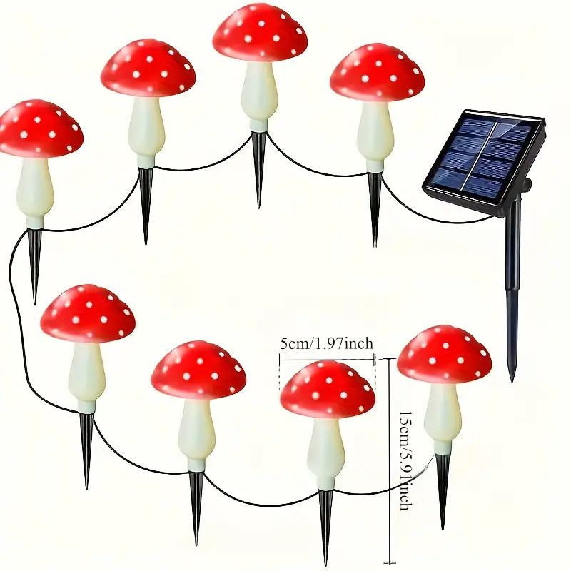 GlowShroom™ Solar-Lichterkette in Pilzform