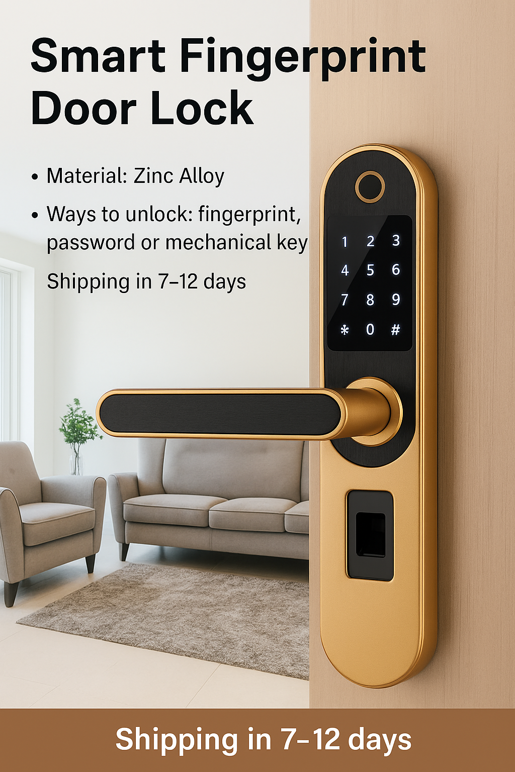 SecureTouch™ Smartes Fingerabdruck-Türschloss