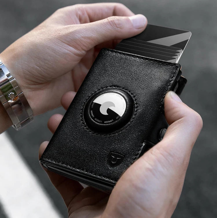 RFID Genuine Leather Anti-theft Wallet with Coin Pocket