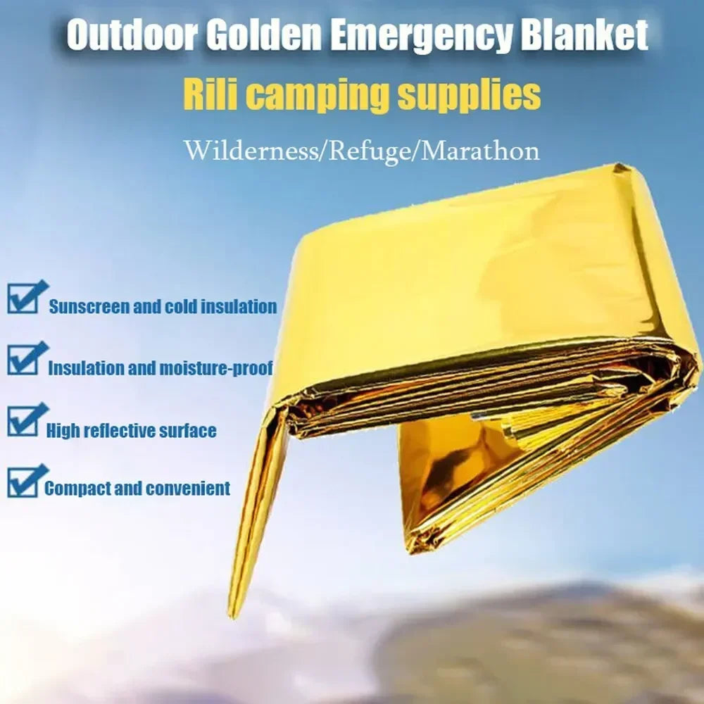 Notfall-Thermo-Poncho-Decke, leicht, faltbar, wasserabweisend