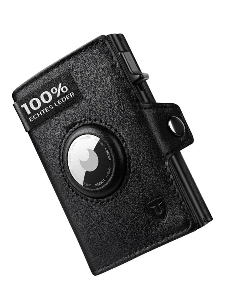 RFID Genuine Leather Anti-theft Wallet with Coin Pocket