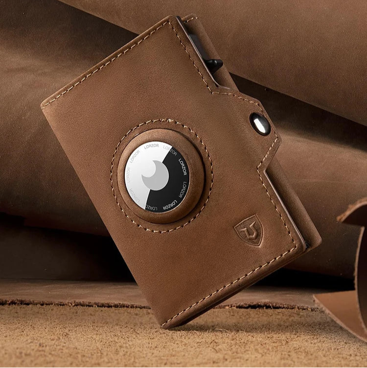 RFID Genuine Leather Anti-theft Wallet with Coin Pocket