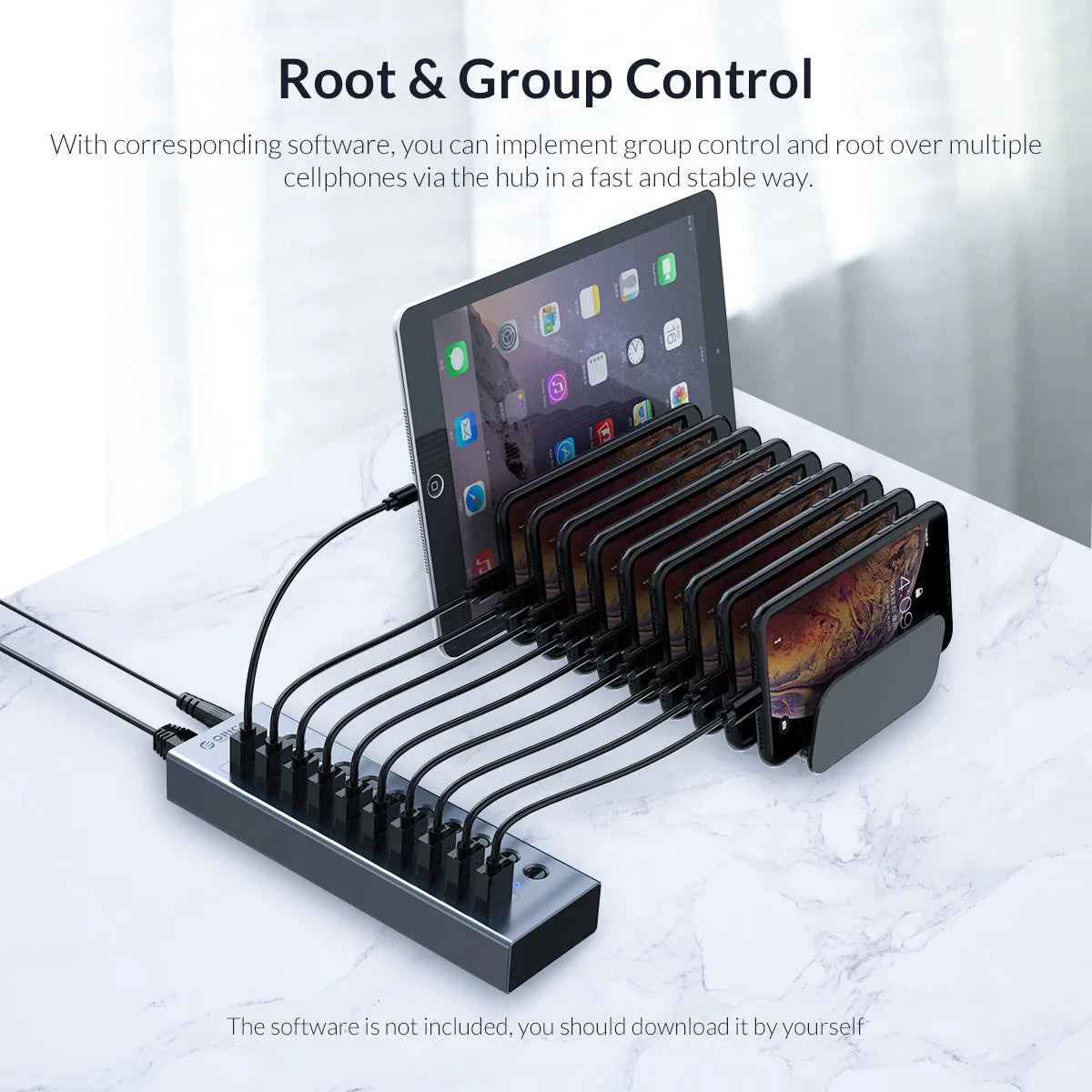ORIHUB™ – 7/10/13/16-Port USB 3.0 Smart Hub mit Stromversorgung
