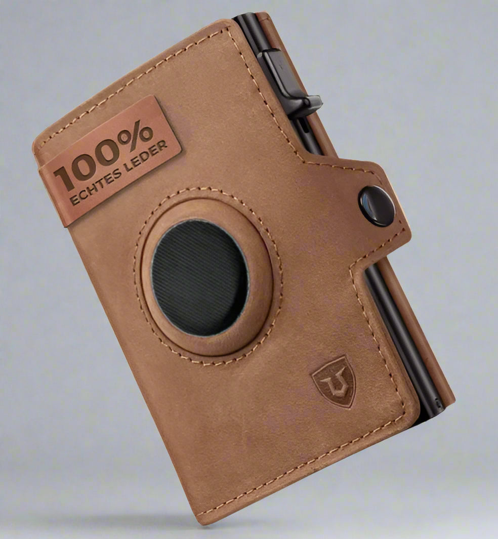 RFID Genuine Leather Anti-theft Wallet with Coin Pocket