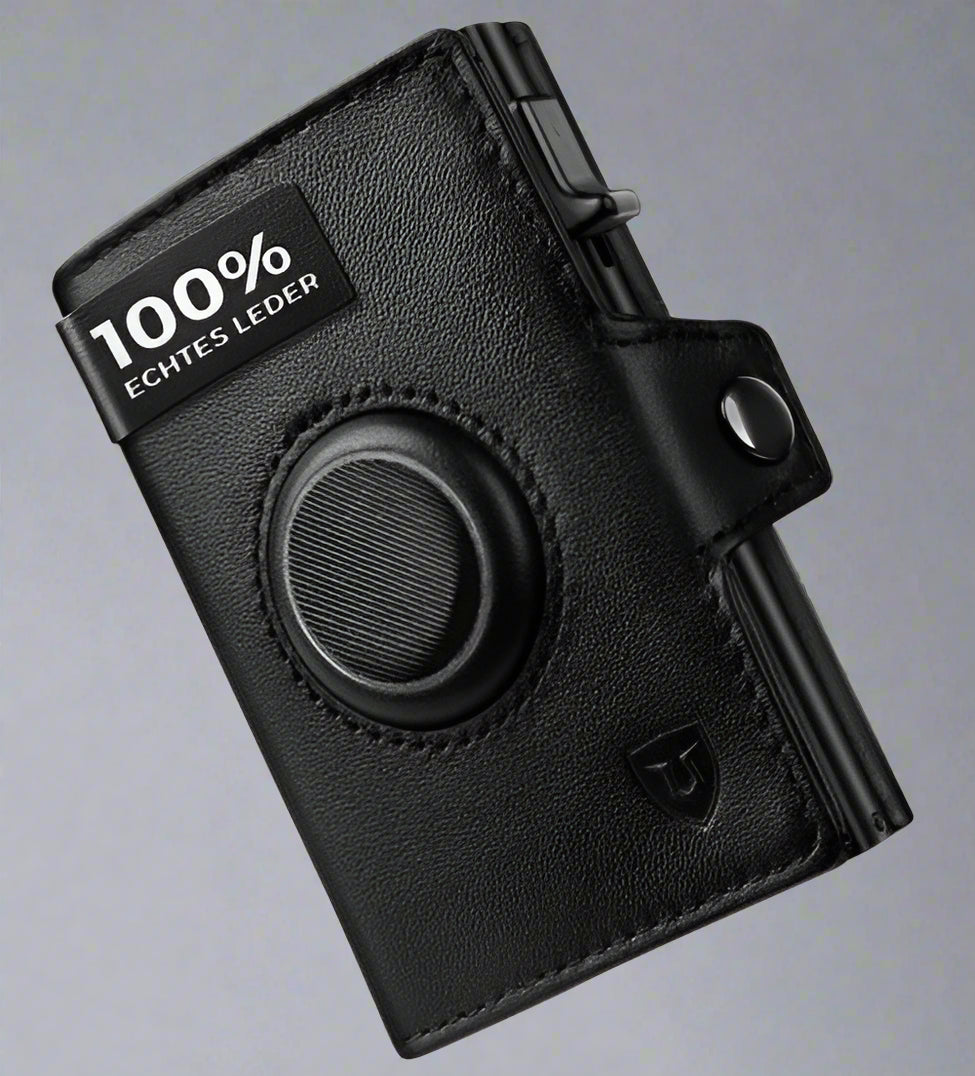 RFID Genuine Leather Anti-theft Wallet with Coin Pocket