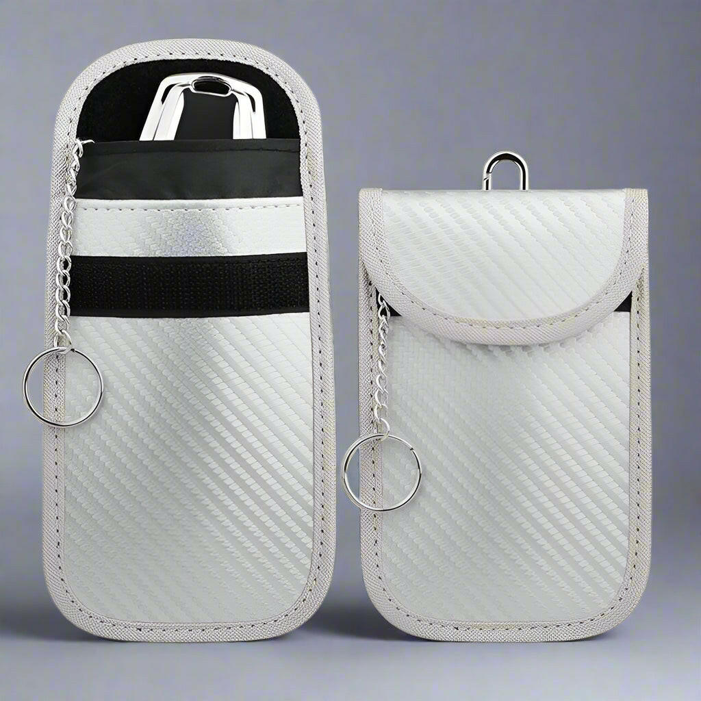 Premium car key protection case with RFID blocking technology for enhanced security and anti-theft measures.