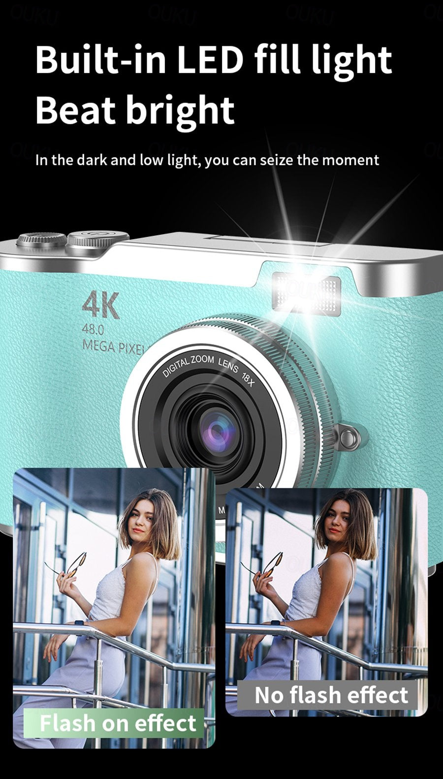 4K HD digitale camera met roterend scherm - Leg het leven vast in verbluffende details