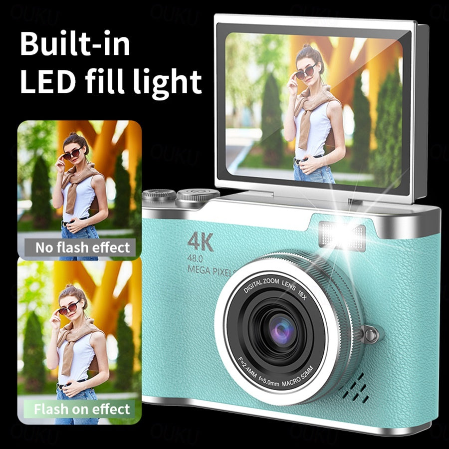 4K HD digitale camera met roterend scherm - Leg het leven vast in verbluffende details