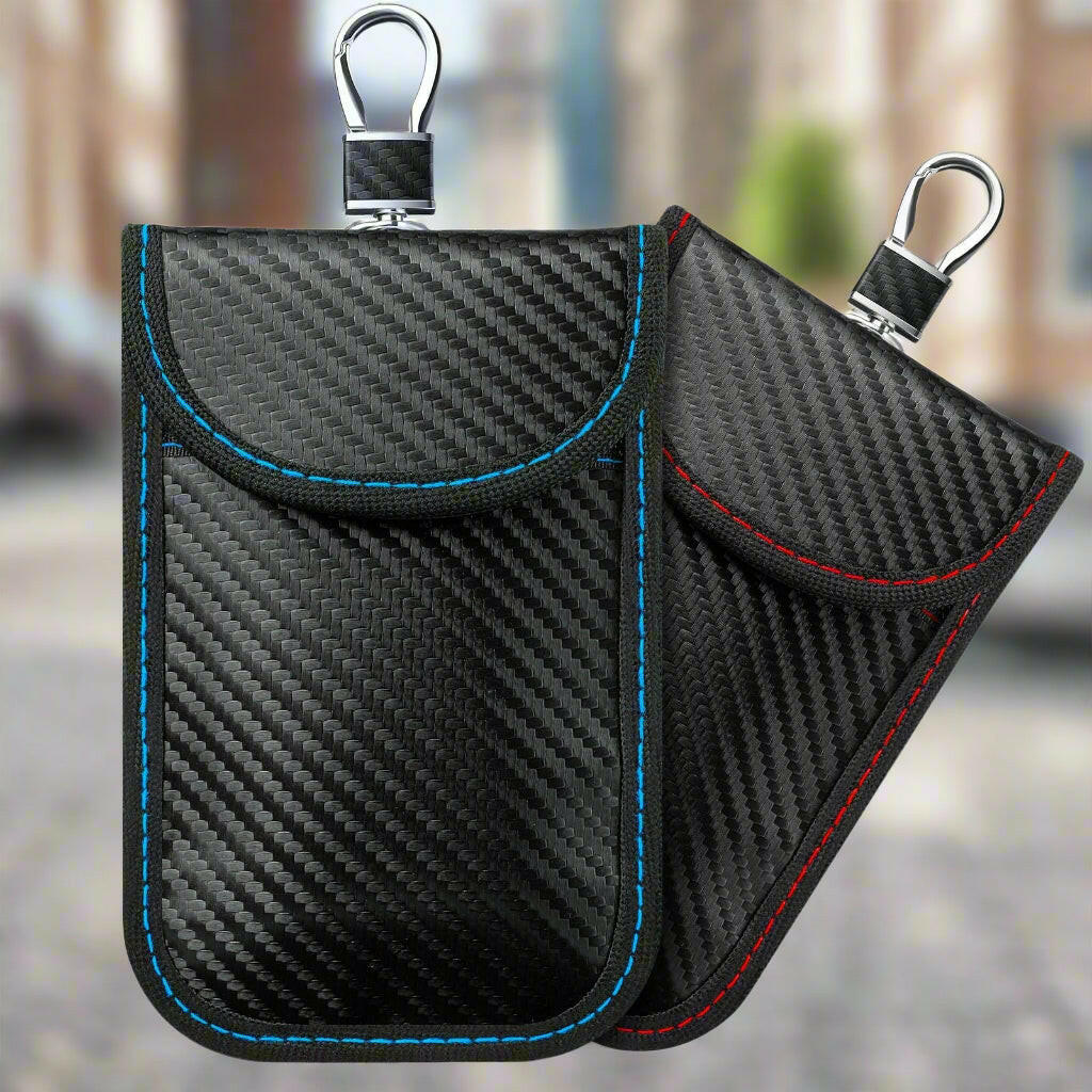 Premium car key protection case with RFID blocking technology for enhanced security and anti-theft measures.