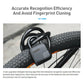 Smart waterproof fingerprint padlock with advanced sensor, key access, and biometric security for enhanced protection.