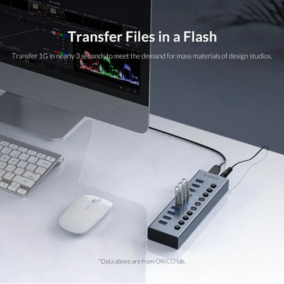 ORIHUB™ – 7/10/13/16-Port USB 3.0 Smart Hub mit Stromversorgung