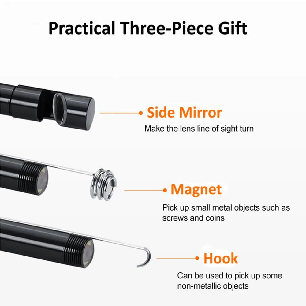 Type-C Endoscope, waterproof camera and borescope probe for industrial inspection, optimized for digital video scopes.