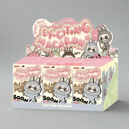 Labubu Macaron collectible figure alongside Walter White Funko Pop and Squid Game Funko Pop for collectors.