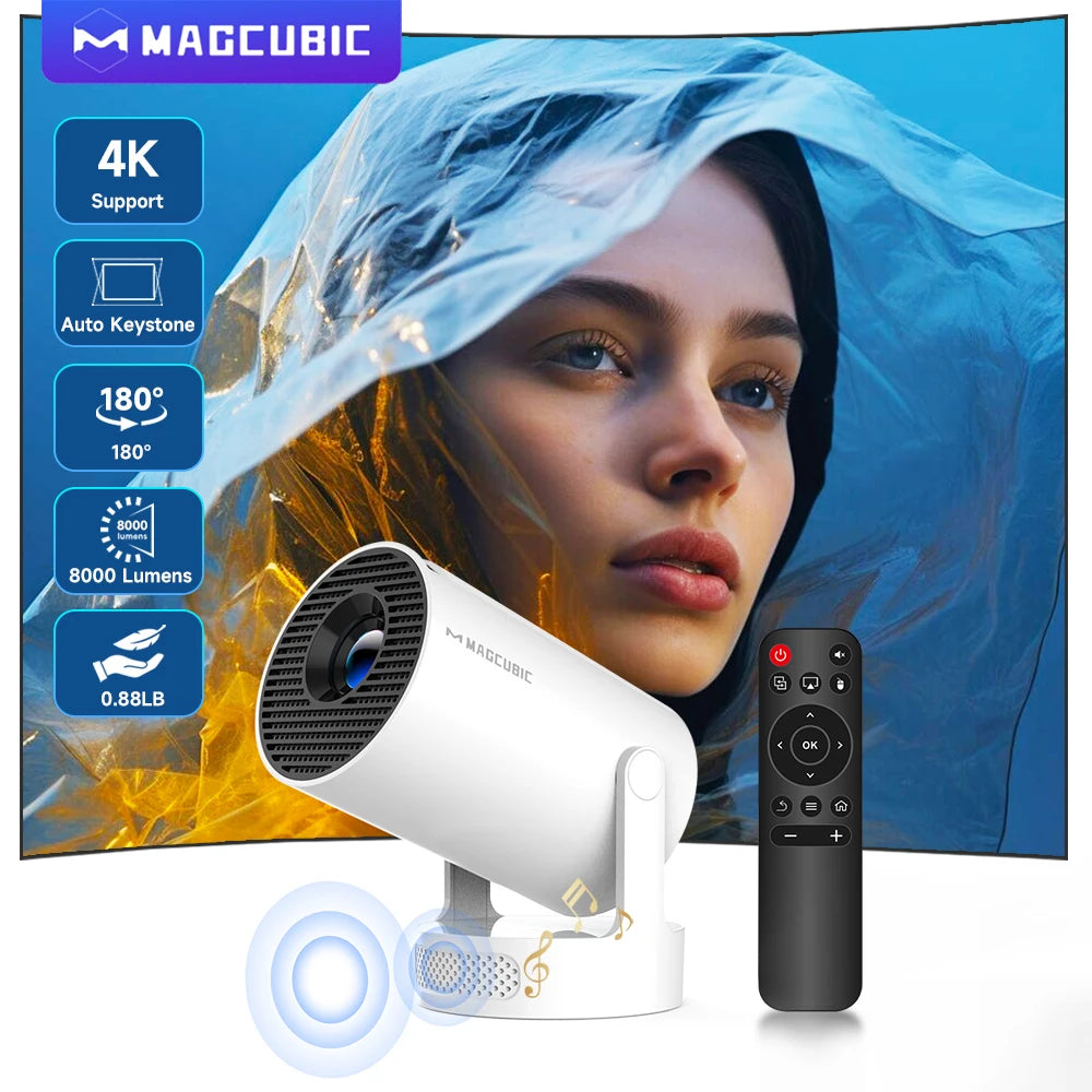 4K WiFi HY300 PRO+ Smart Projector, mini projector for mobile, and best portable projector under $200