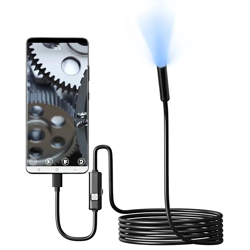 Type-C Endoscope, waterproof camera and borescope probe for industrial inspection, optimized for digital video scopes.
