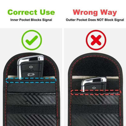 Premium car key protection case with RFID blocking technology for enhanced security and anti-theft measures.