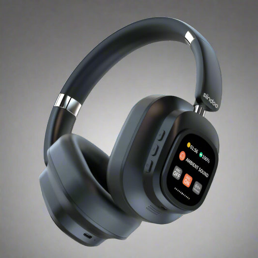 Hybrid Wireless Headphones with Active Noise Cancellation, compact over ear headphones, best overhead wireless headphones.