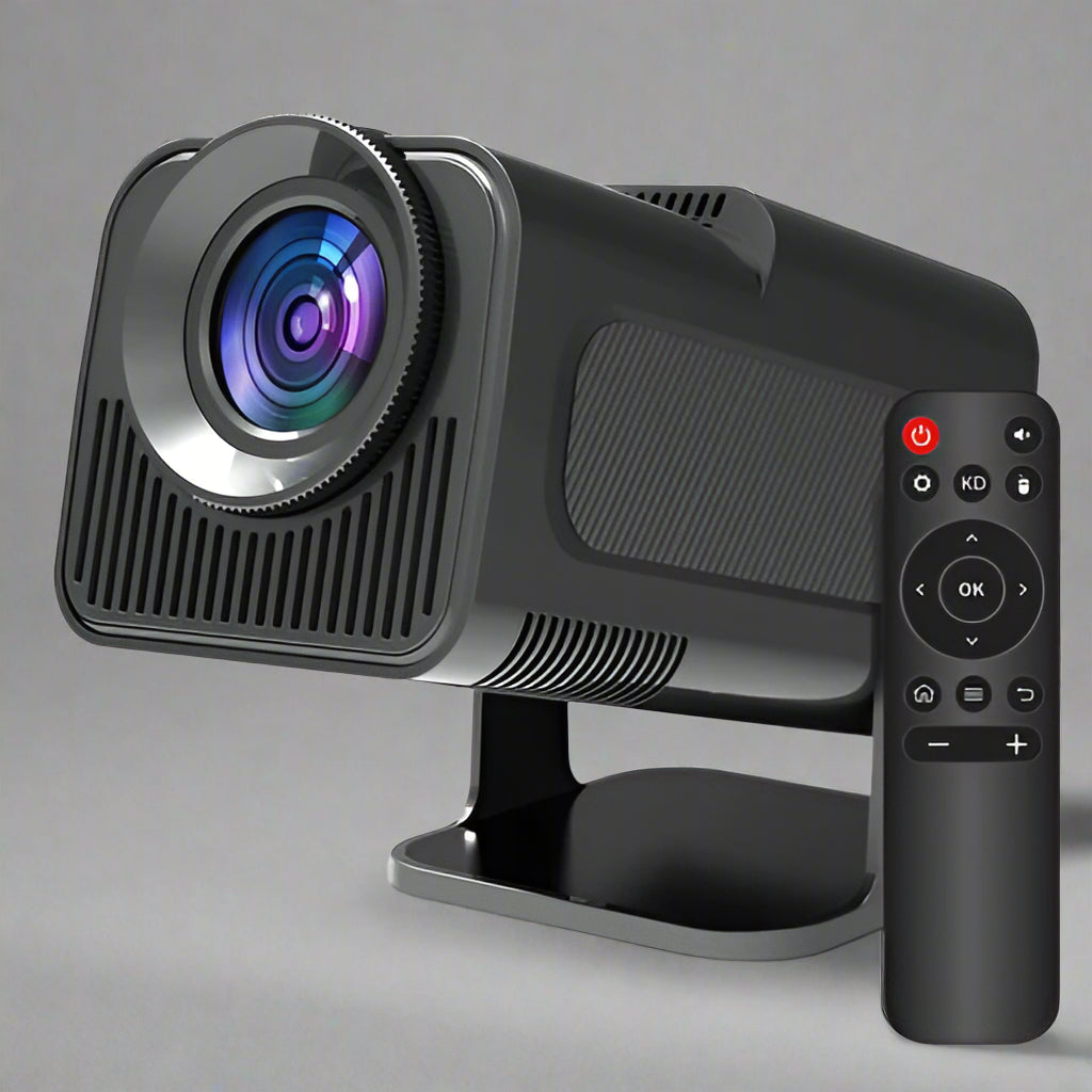 4K Android Projector HY320 displaying vibrant images with advanced home theater technology for cinematic experiences