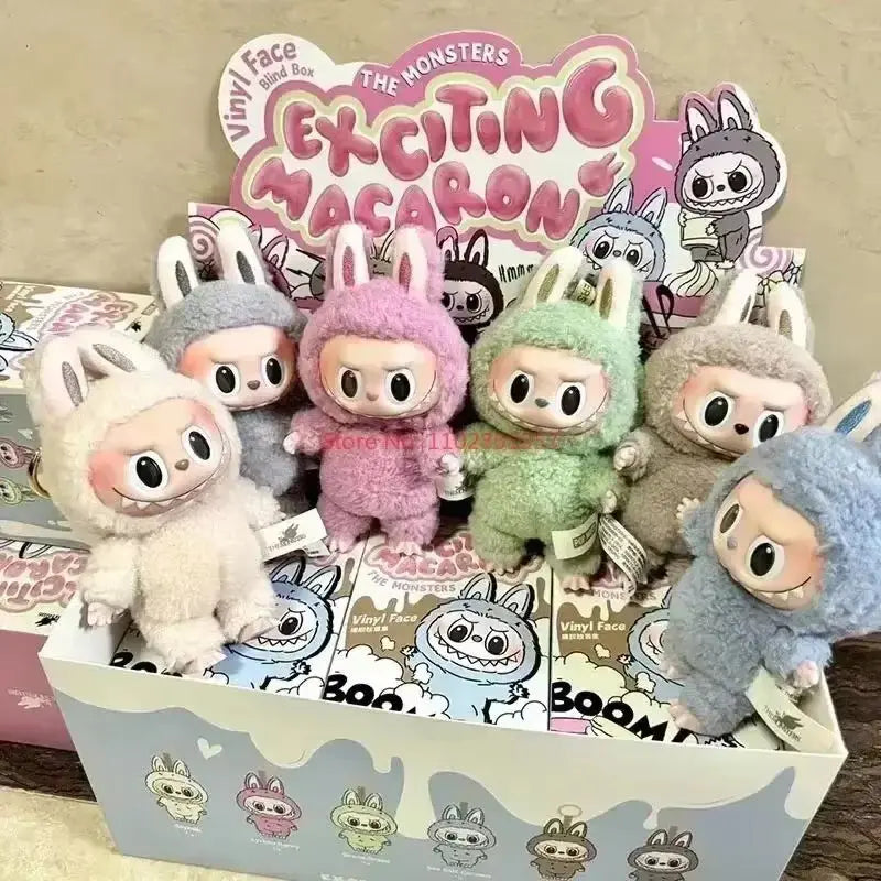 Labubu Macaron collectible figure alongside Walter White Funko Pop and Squid Game Funko Pop for collectors.
