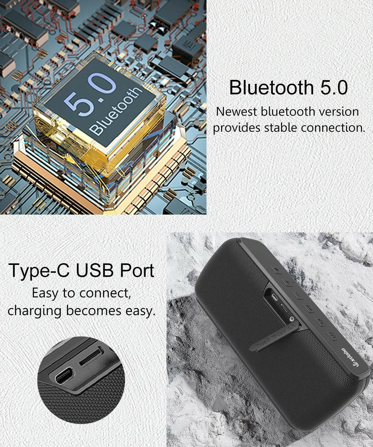 Portable Bluetooth speakers with built-in power bank feature, ideal wireless speakers for travel and outdoor use.