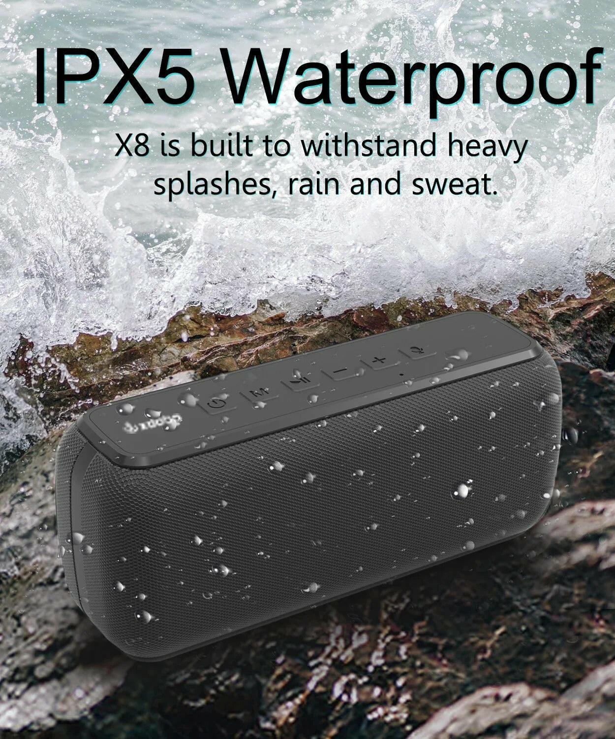 Portable Bluetooth speakers with built-in power bank feature, ideal wireless speakers for travel and outdoor use.