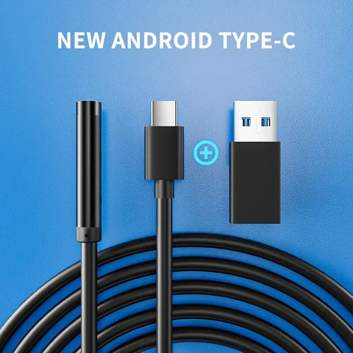 Type-C Endoscope, waterproof camera and borescope probe for industrial inspection, optimized for digital video scopes.
