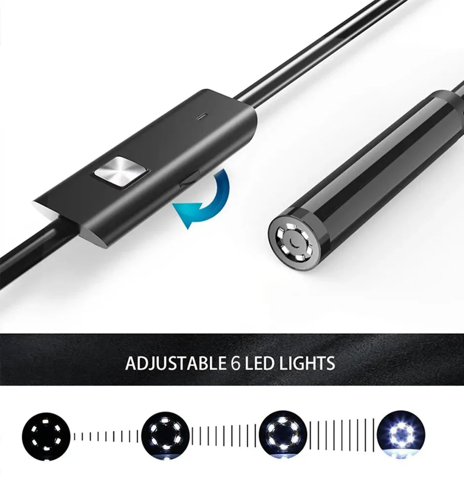 Type-C Endoscope, waterproof camera and borescope probe for industrial inspection, optimized for digital video scopes.