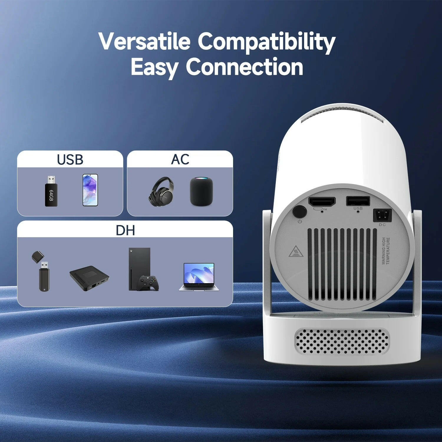 4K WiFi HY300 PRO+ Smart Projector, mini projector for mobile, and best portable projector under $200