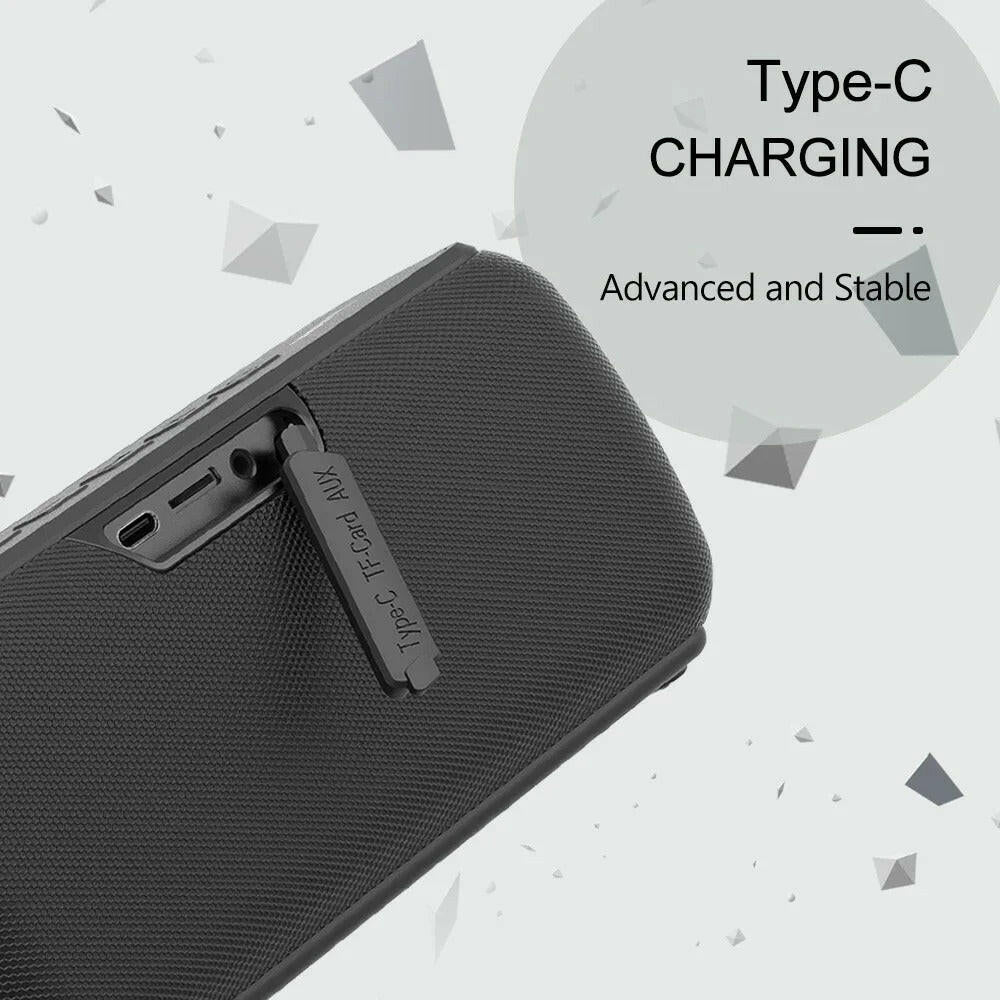 Portable Bluetooth speakers with built-in power bank feature, ideal wireless speakers for travel and outdoor use.