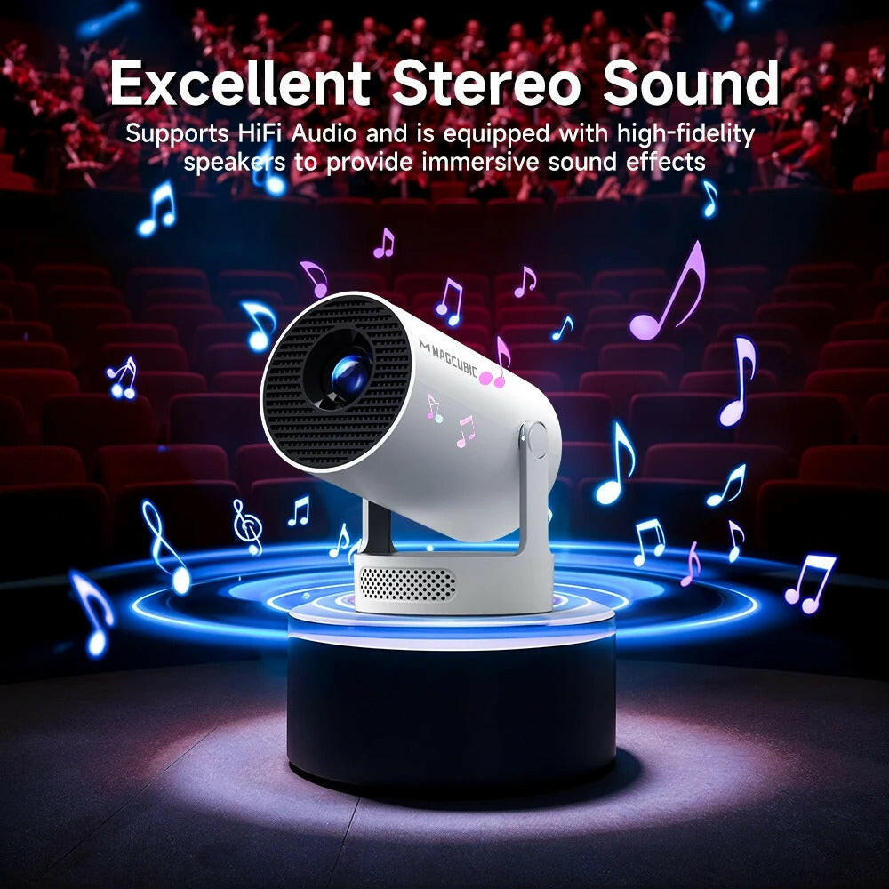 4K WiFi HY300 PRO+ Smart Projector, mini projector for mobile, and best portable projector under $200