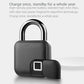 Smart waterproof fingerprint padlock with advanced sensor, key access, and biometric security for enhanced protection.