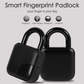 Smart waterproof fingerprint padlock with advanced sensor, key access, and biometric security for enhanced protection.