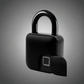 Smart waterproof fingerprint padlock with advanced sensor, key access, and biometric security for enhanced protection.