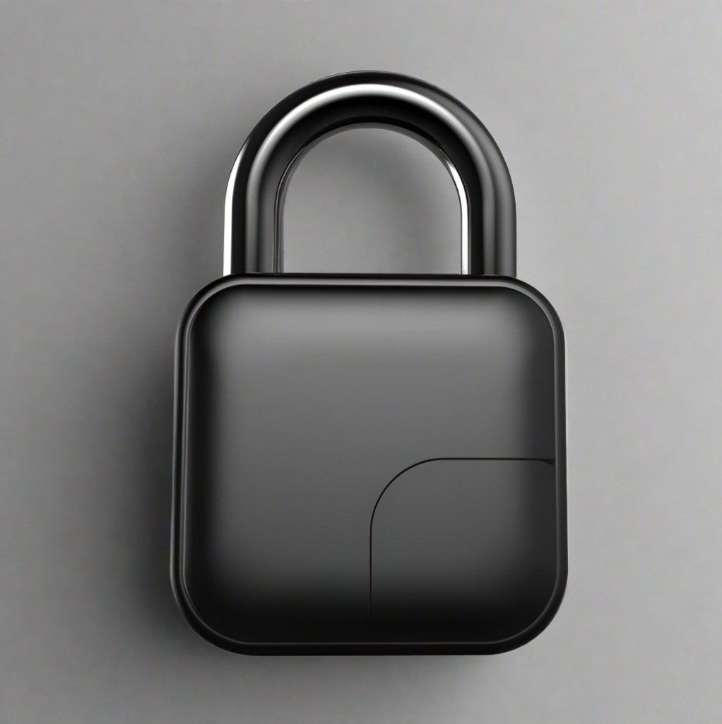 Smart waterproof fingerprint padlock with advanced sensor, key access, and biometric security for enhanced protection.