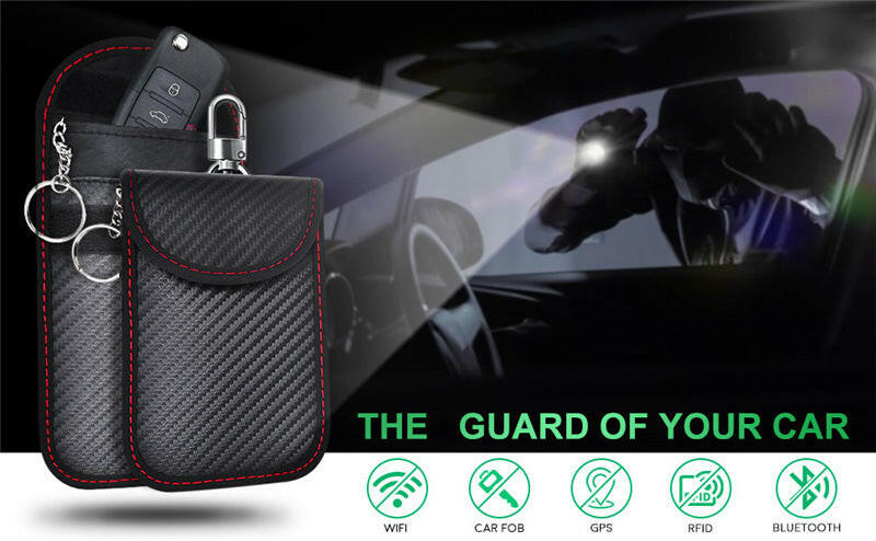 Premium car key protection case with RFID blocking technology for enhanced security and anti-theft measures.