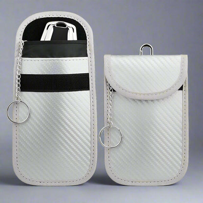 Premium car key protection case with RFID blocking technology for enhanced security and anti-theft measures.